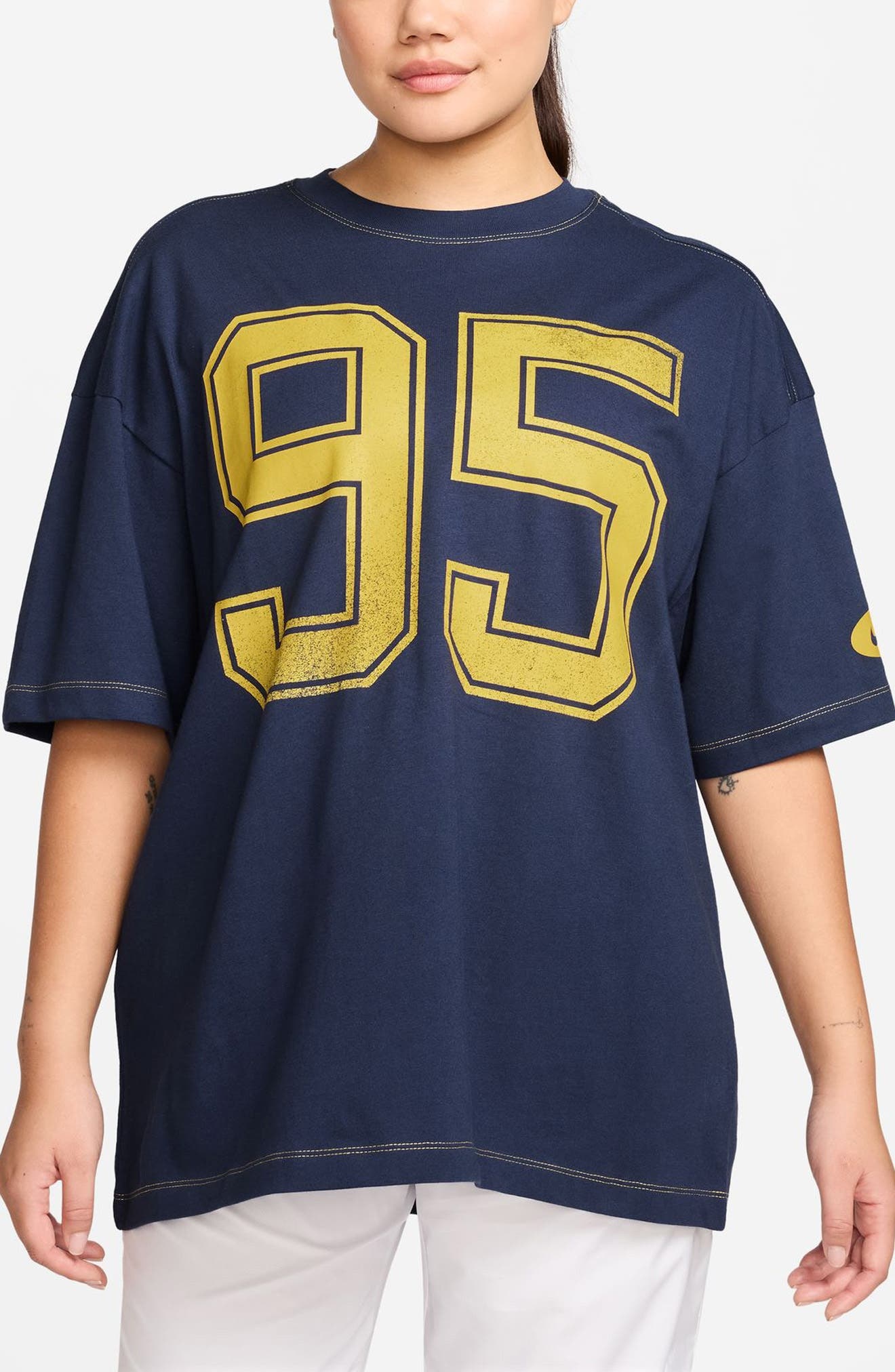 Nike Sportswear Street Oversize Cotton T-Shirt in Midnight Navy at Nordstrom - 1
