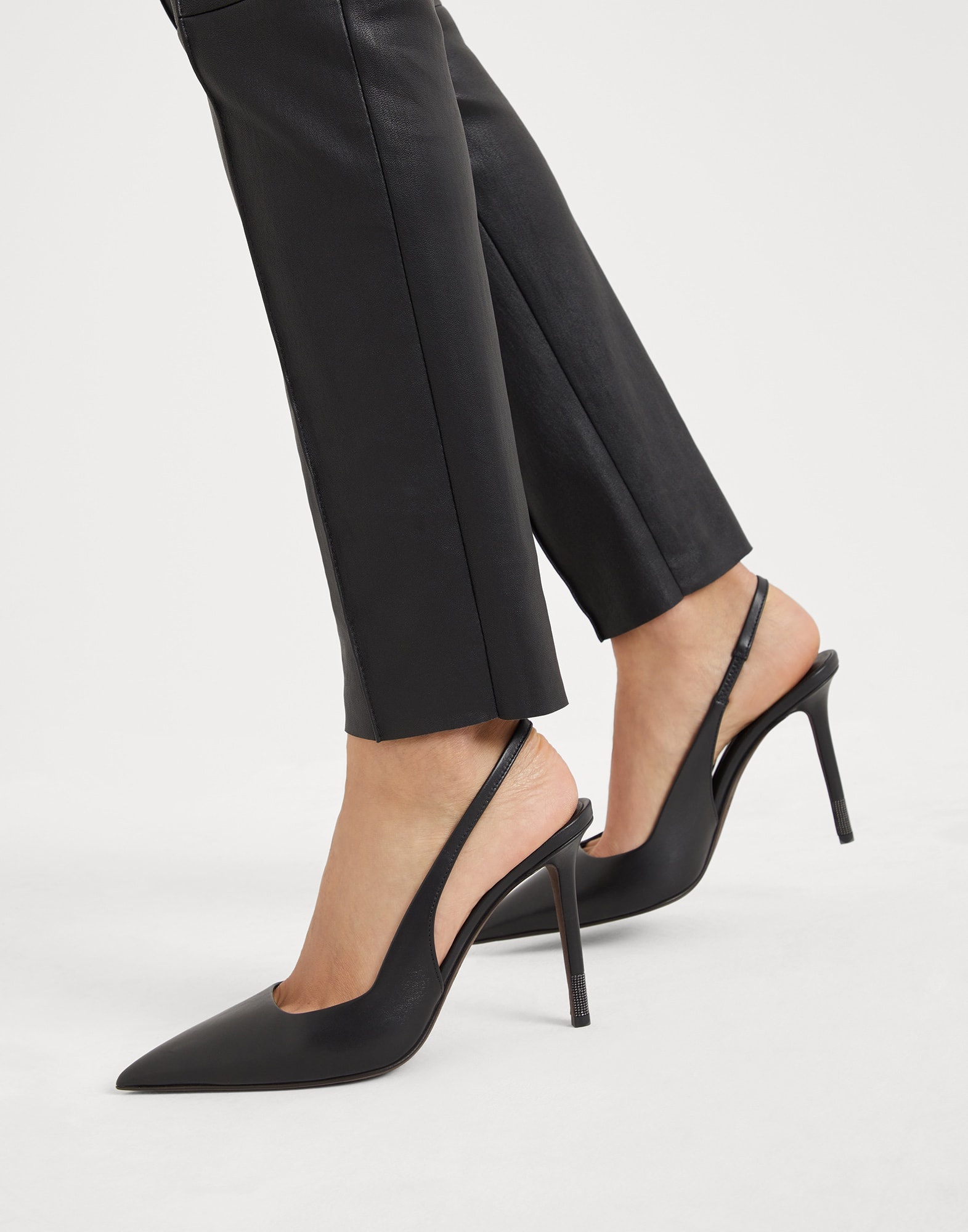Nappa leather heels with monili - 4