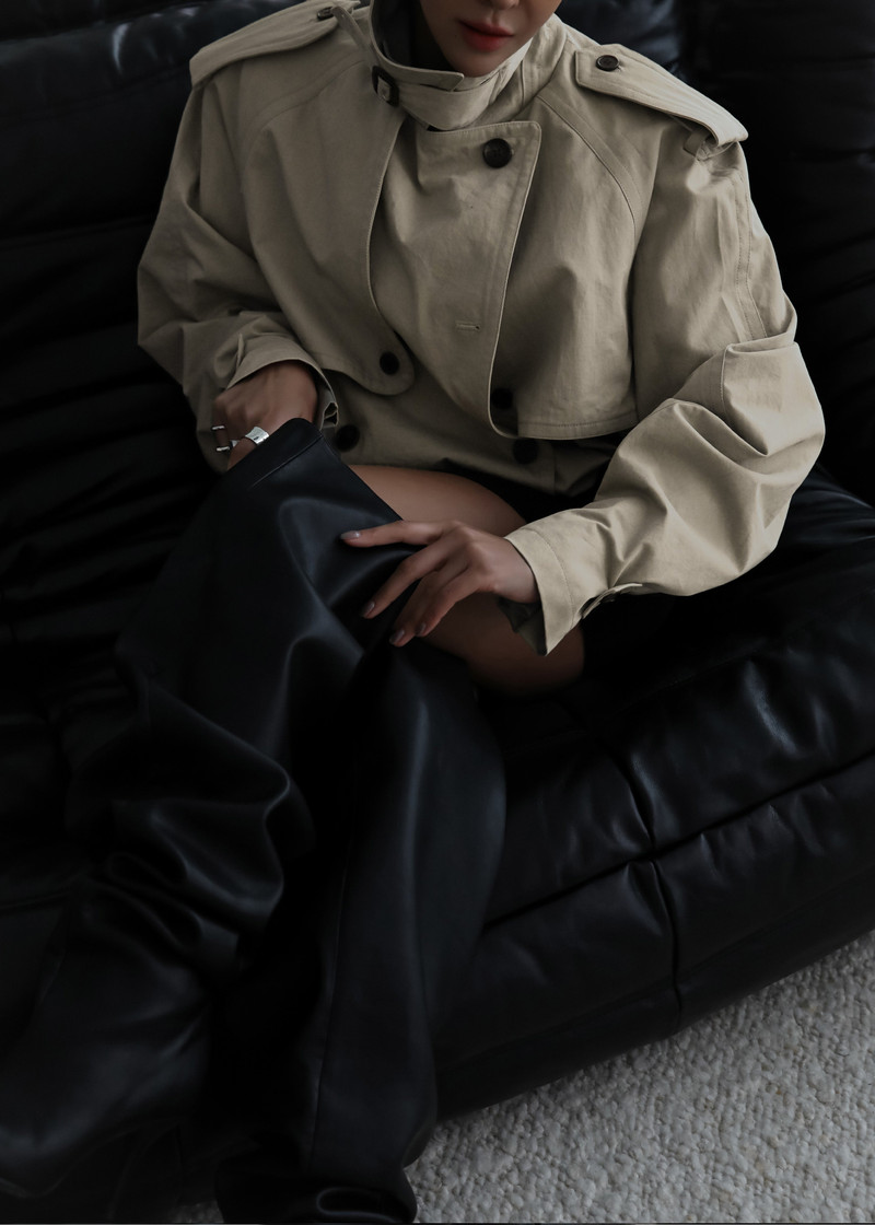 Mads Cropped Trench - Beige 12