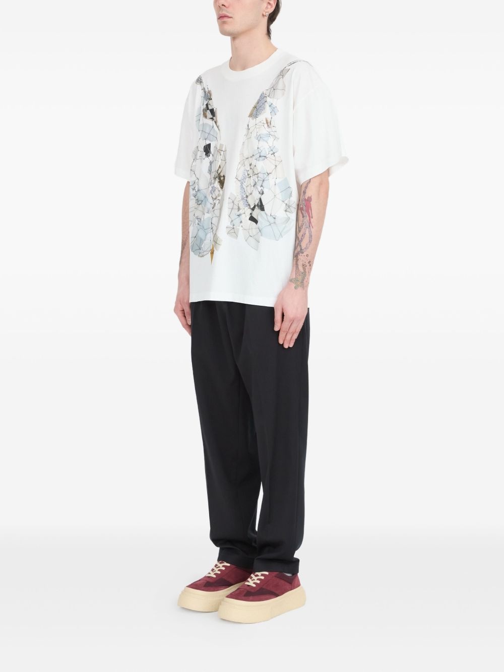 fragmented wings graphic T-shirt - 4