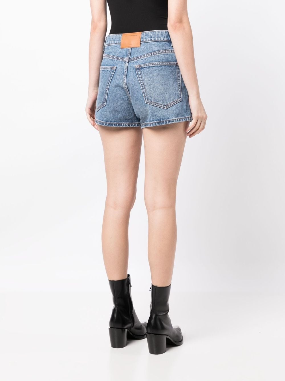Shorty high-rise denim shorts - 4