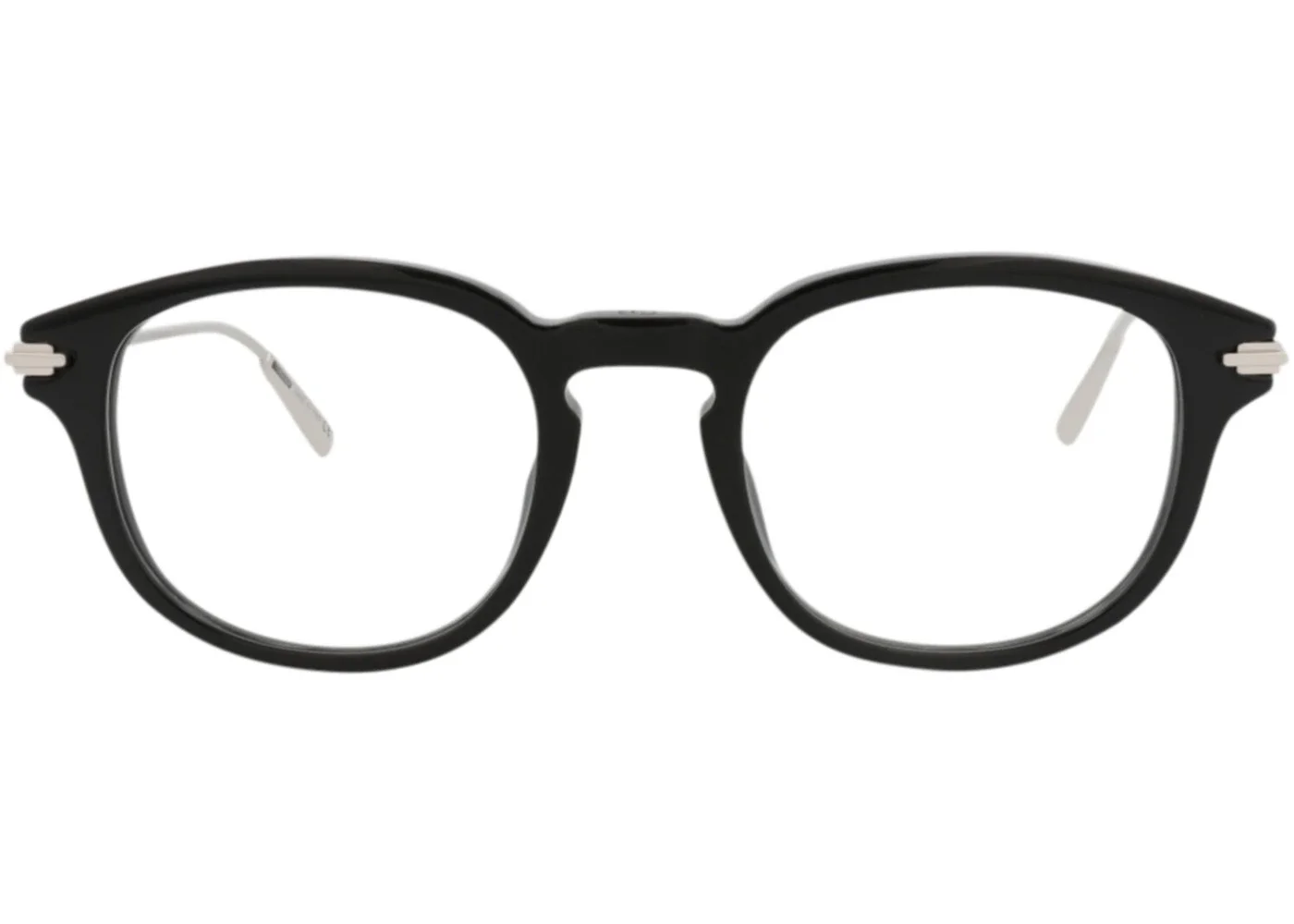 Dior Round-Frame Acetate Optical Frames Black Silver Transparent (DM50030I-49-001) - 1
