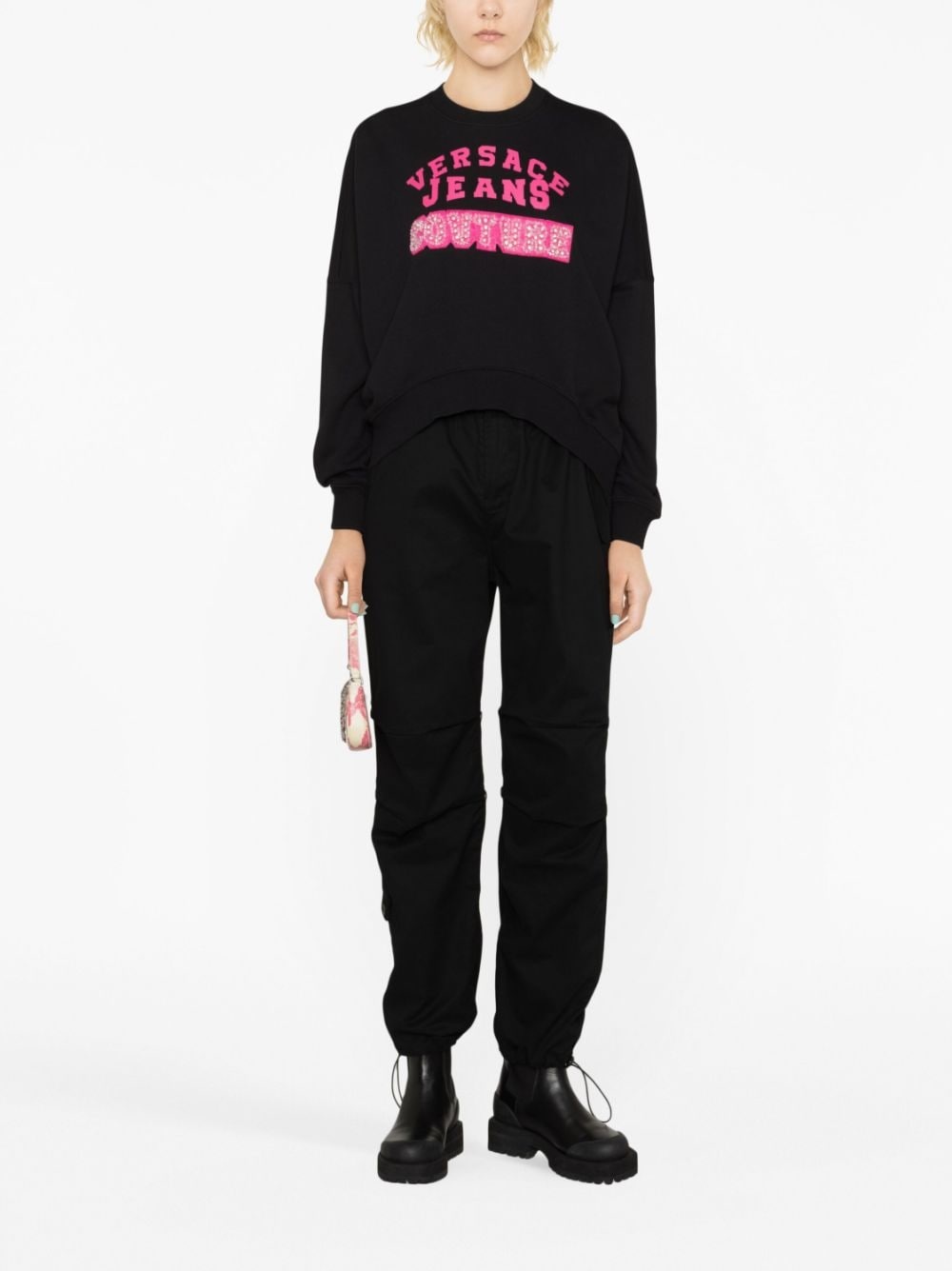crystal-embellished logo-print sweatshirt - 2