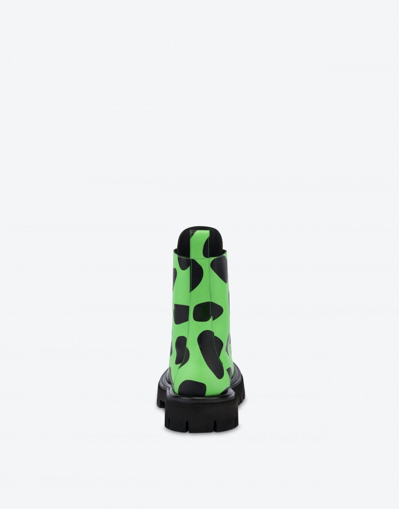 Moschino MOSCHINO X THE FLINTSTONES™ PRINTED COMBAT ANKLE BOOTS outlook