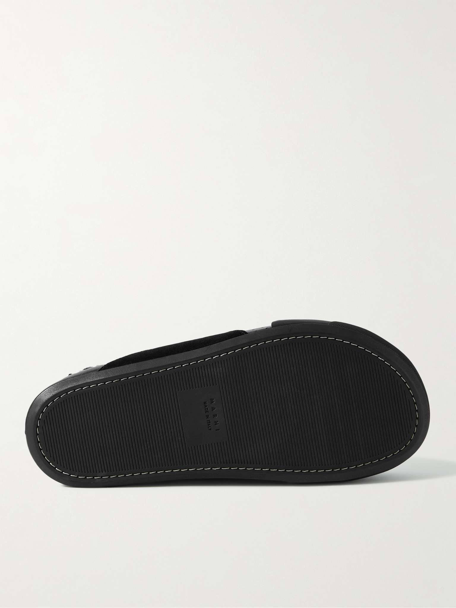 Rubber and Suede-Trimmed Leather Clogs - 7