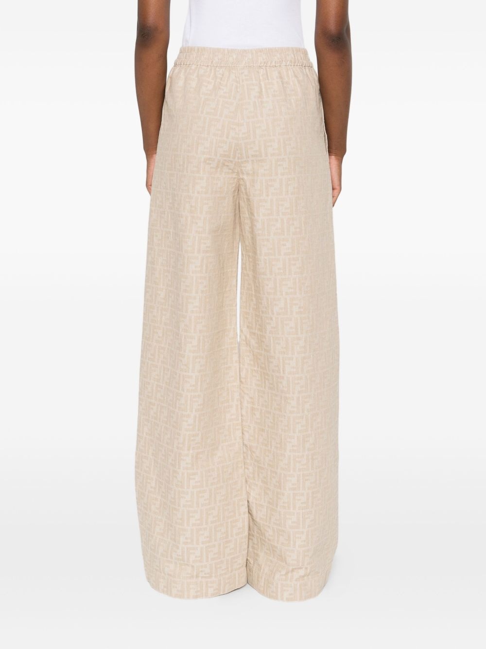 FF-jacquard elasticated-waist trousers - 4