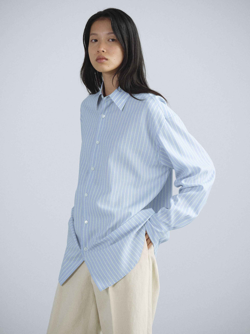 AURALEE SUPER FINE WOOL STRIPE SHIRT outlook