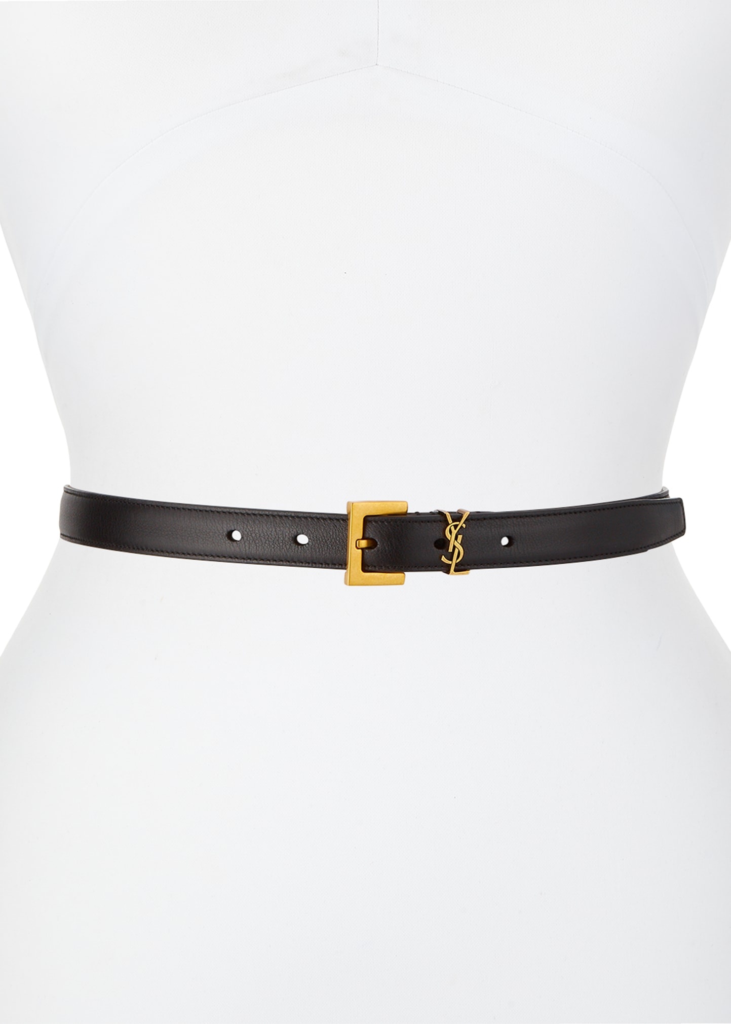 YSL Monogram Leather Belt - 1