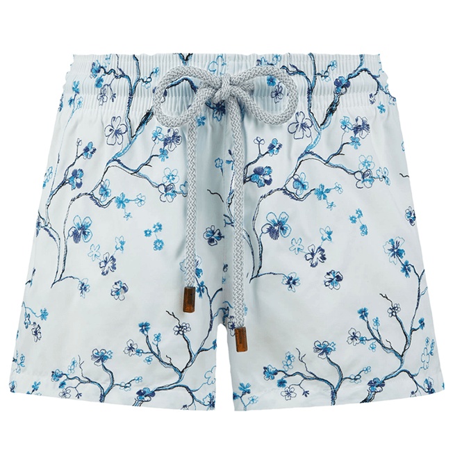 Women Swim Short Embroidered Cherry Blossom - 1