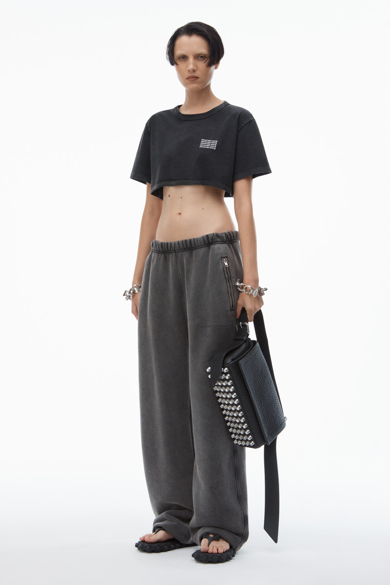 Alexander Wang CROPPED TEE IN ACID WASH JERSEY outlook