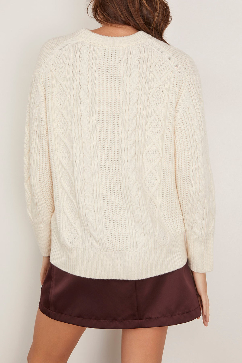 Silva Cable Knit Sweater in Ivory 4