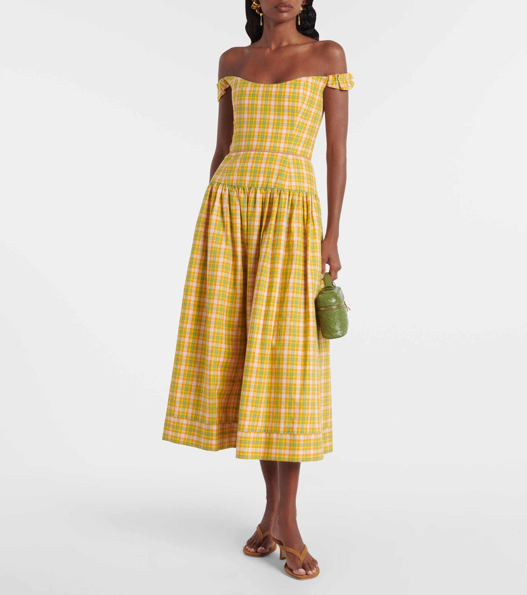 Giorgia checked cotton midi dress - 2