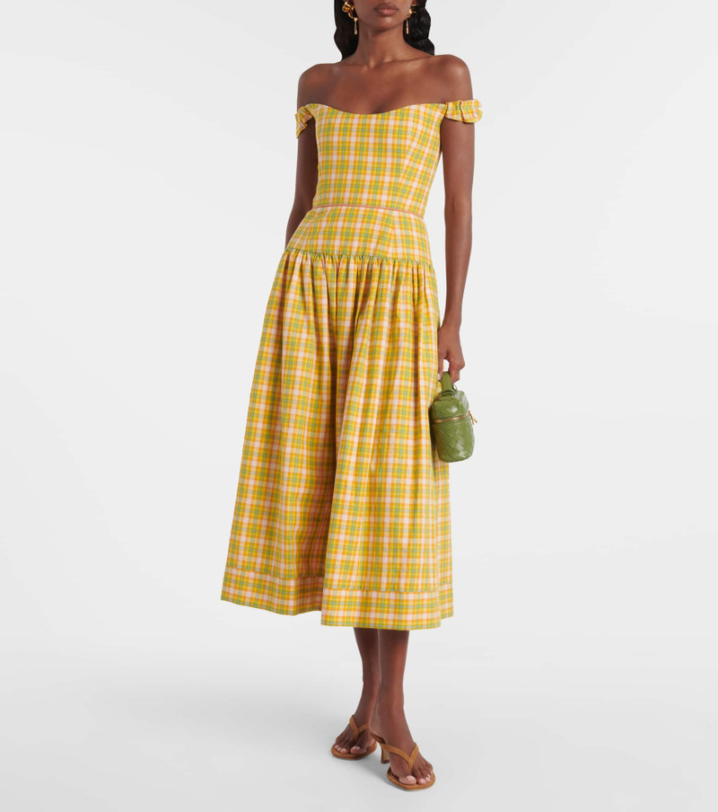 markarian Giorgia checked cotton midi dress outlook