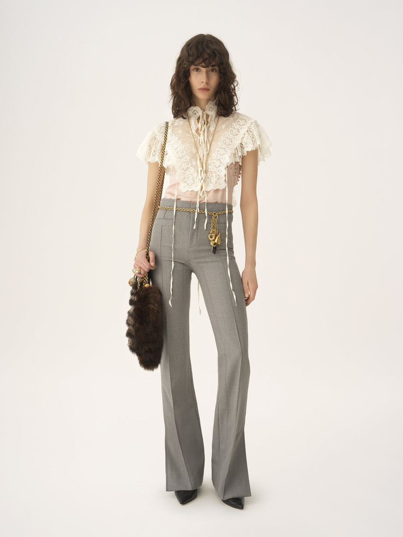 TAILORED PANTS IN CHINÉ WOOL 3