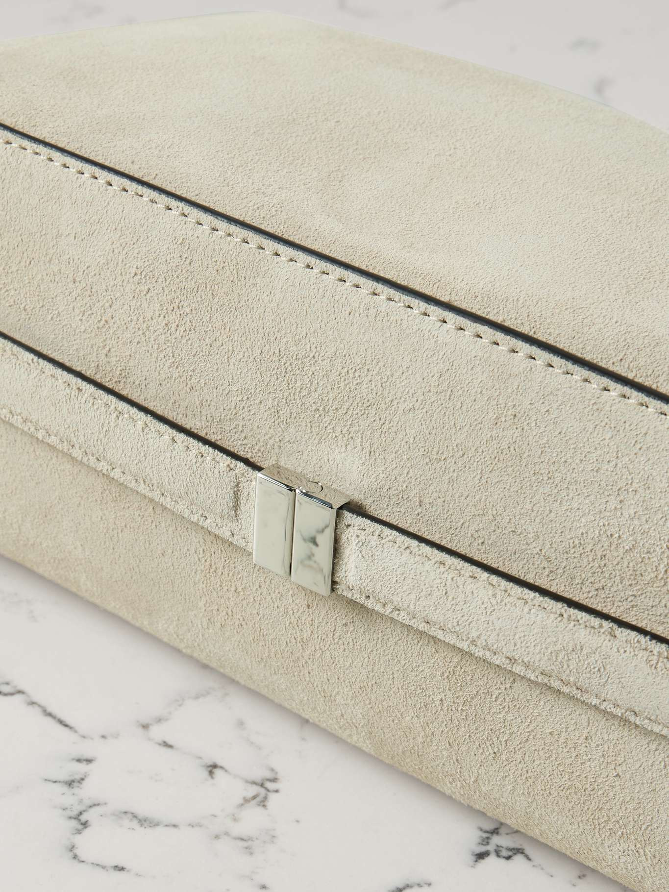Scoop suede clutch Off-white - 4