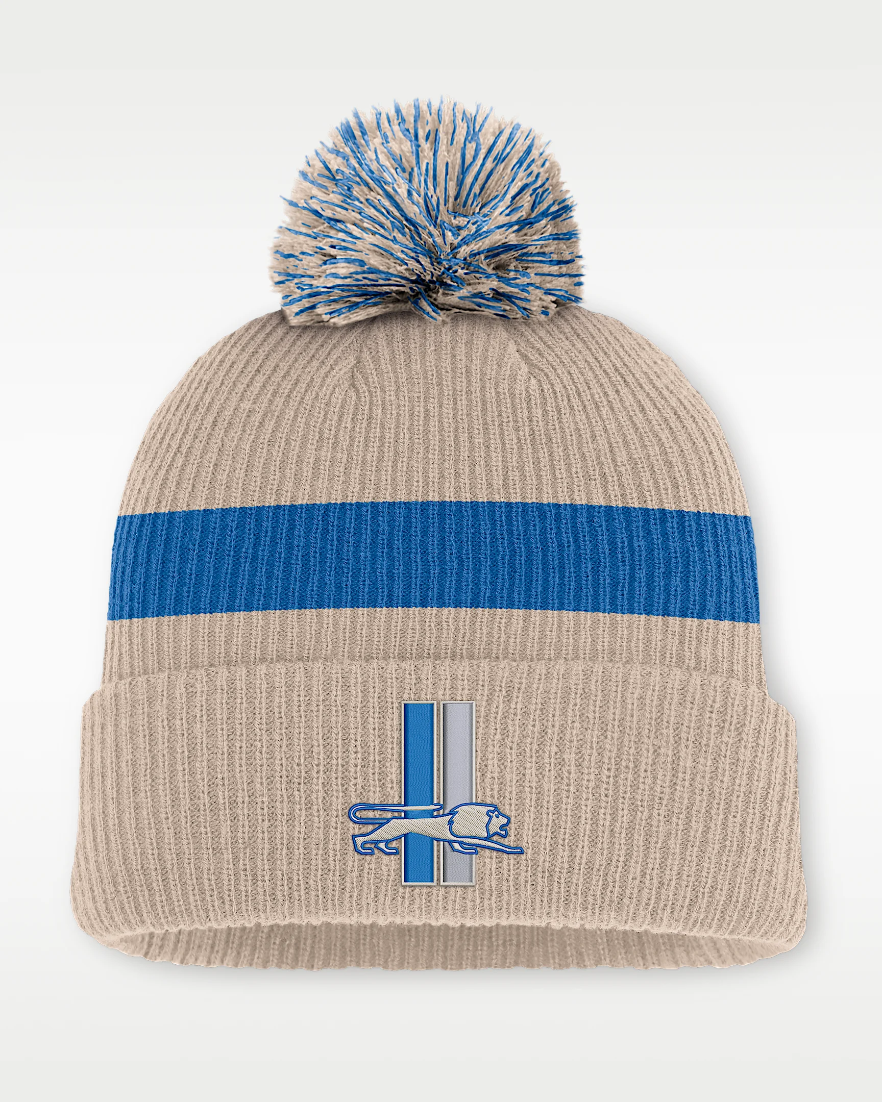 Detroit Lions Rewind Peak Men's Nike NFL Cuffed Pom Beanie - 1