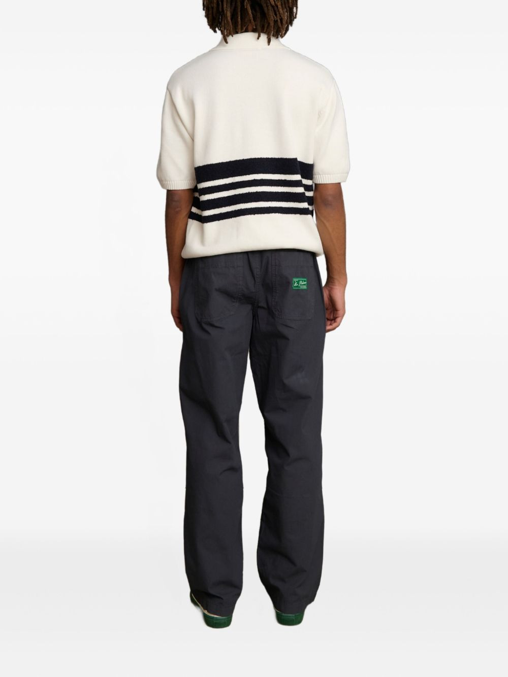 panel knit polo shirt - 3