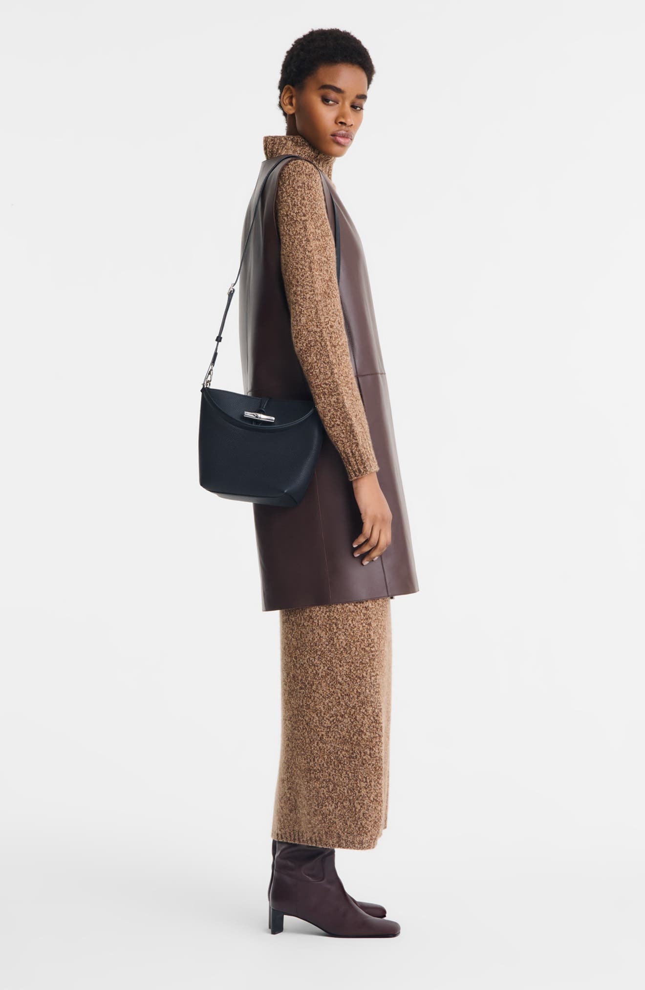 Longchamp Extra Small Le Roseau Leather Bucket Bag in Black at Nordstrom - 2