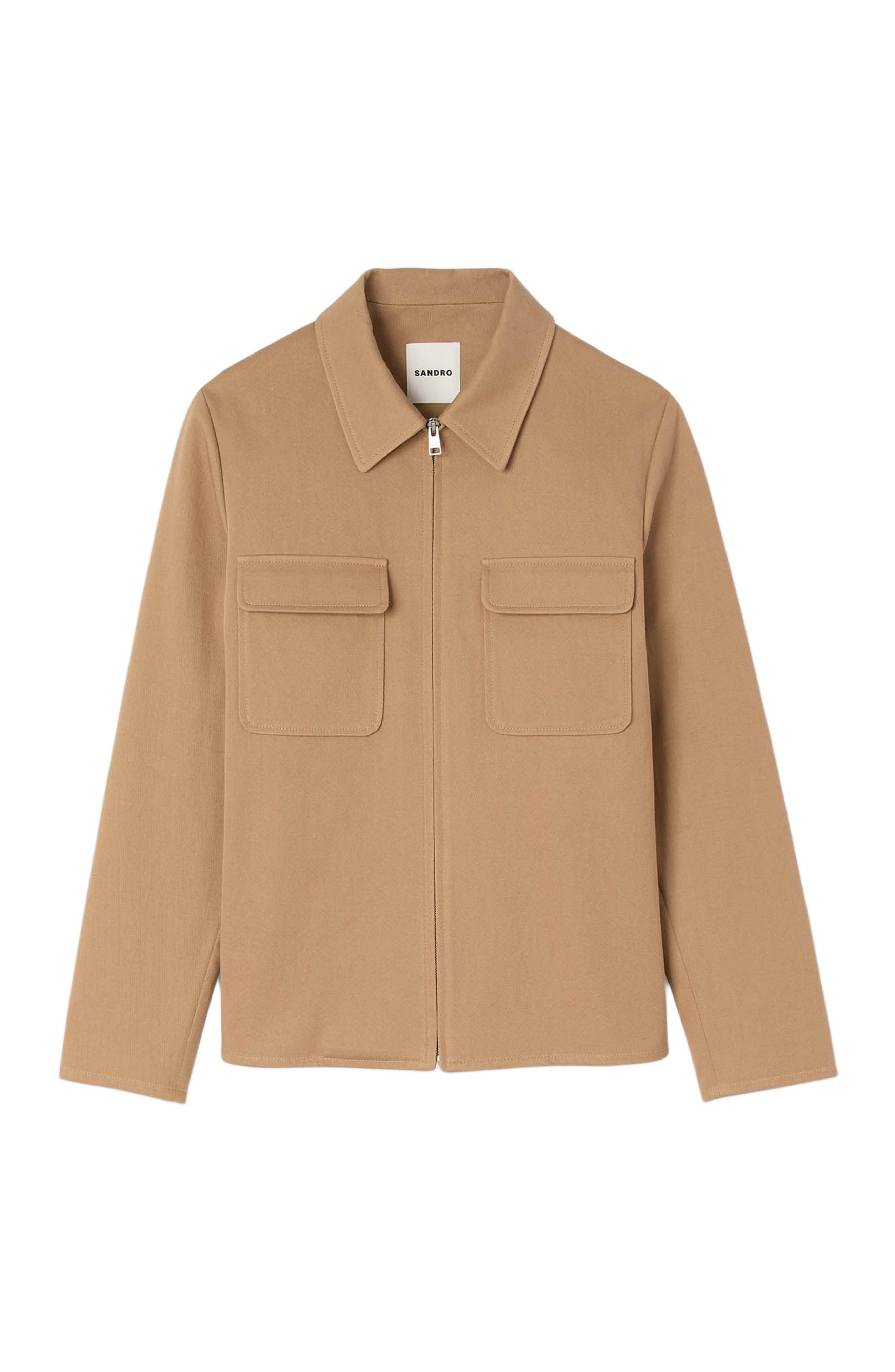 SANDRO Zip-up pocket jacket in Camel at Nordstrom - 5
