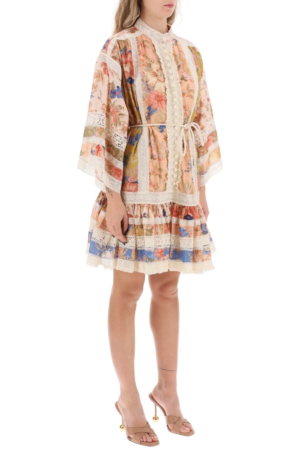 【送関込】Zimmermann☆august lace trimmed cotton mini dress Zimmermann AUGUST LACE TRIMMED COTTON MINI DRESS