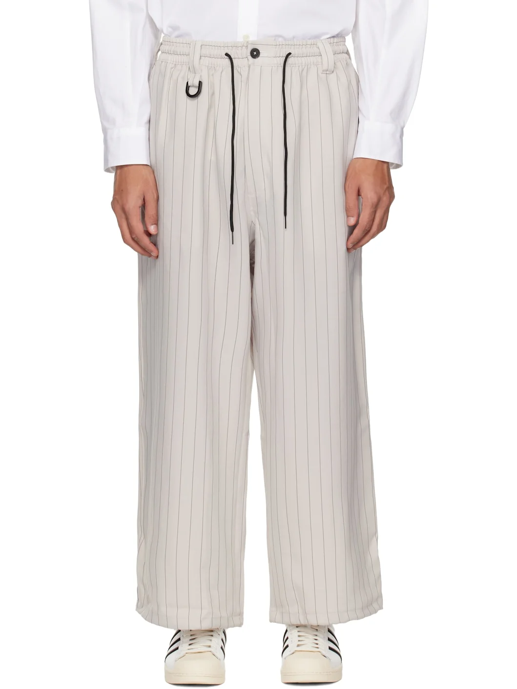 Gray Pinstripe Sport Uniform Track Pants - 1
