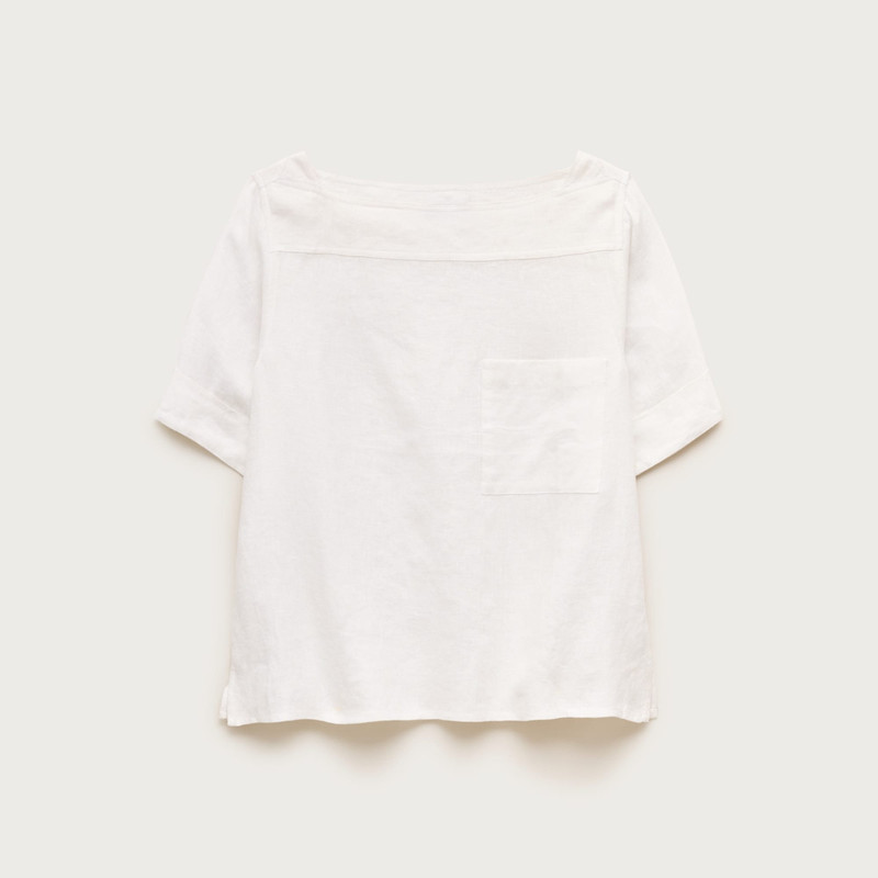 Boatneck tee in linen 1