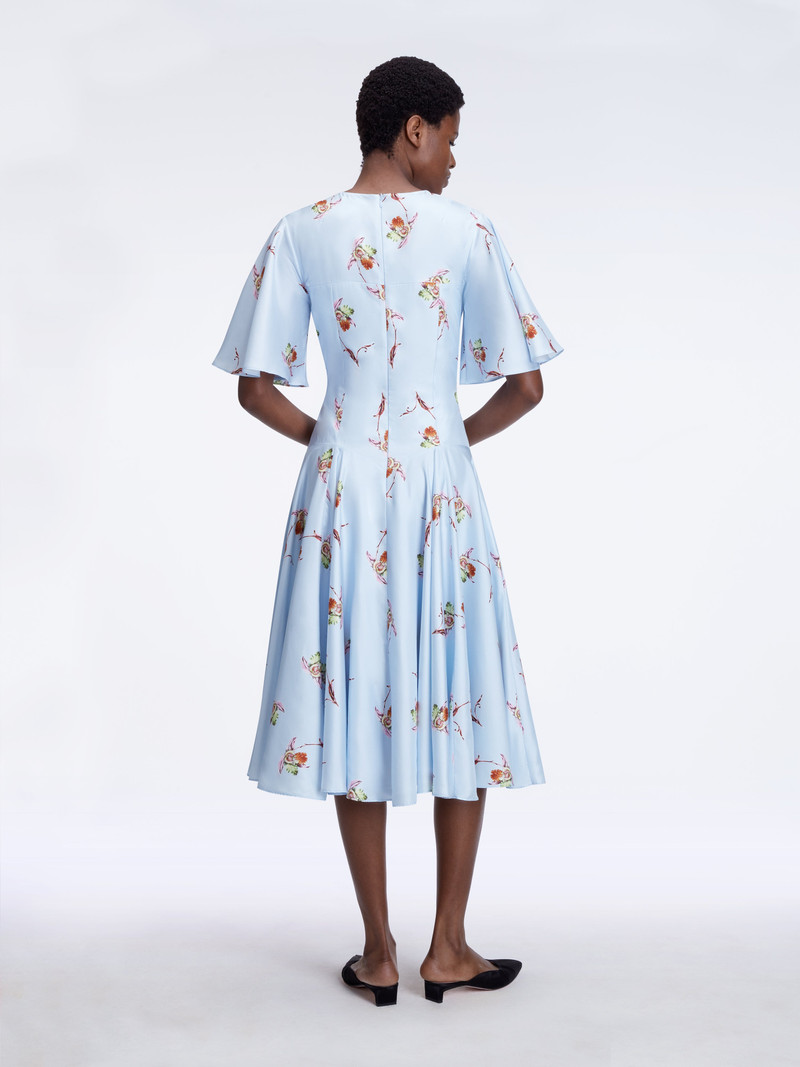 Risabelle Dress In Blue Lily Silk Twill 5
