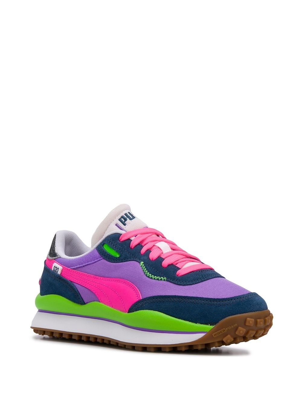 colour-block panelled sneakers - 2