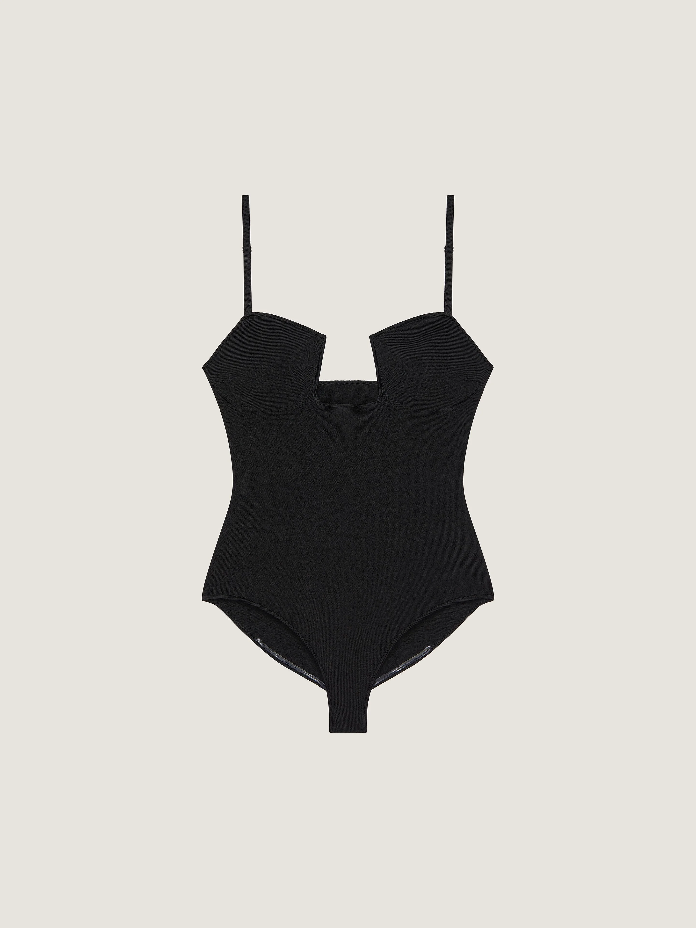 CUTAWAY BODYSUIT IN ENGINEERED KNIT - 1