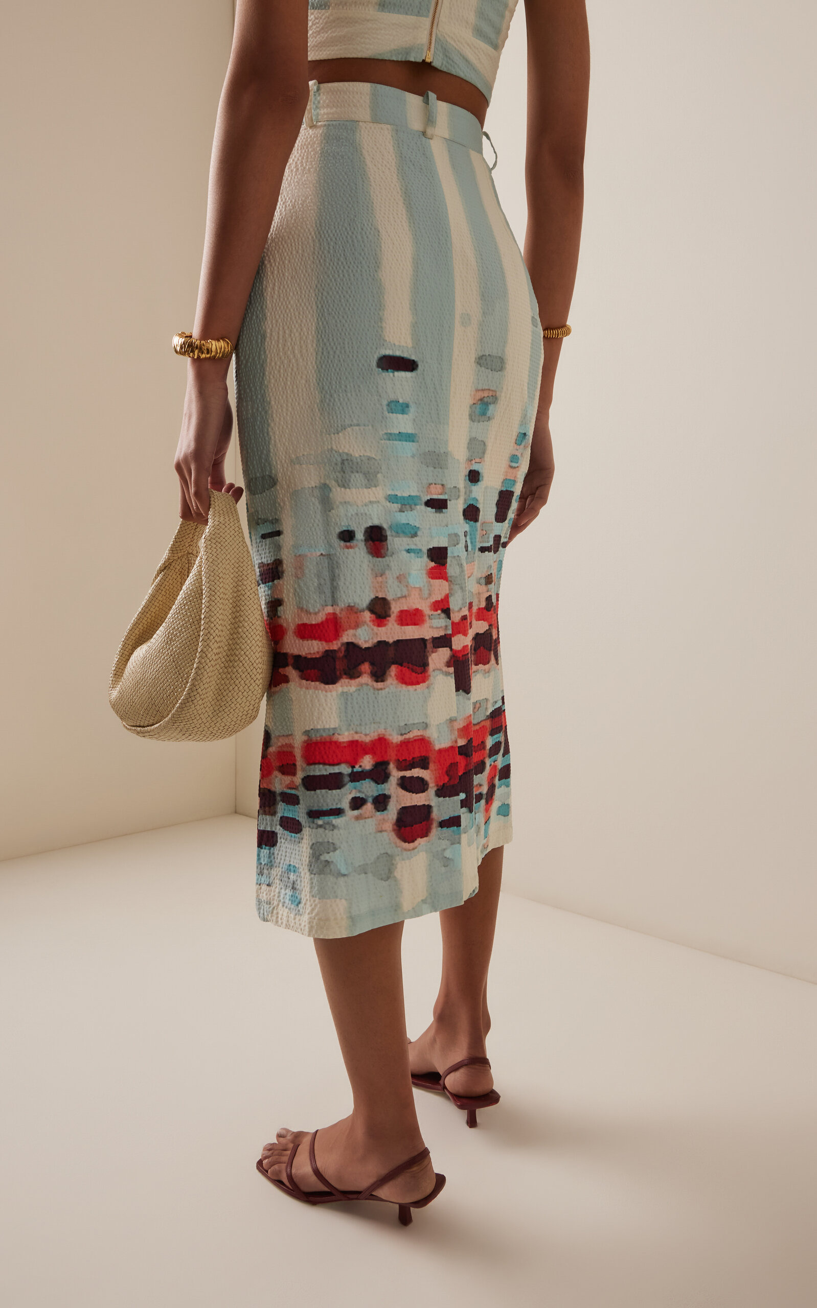 Layan Stretch-Cotton Midi Skirt multi - 4