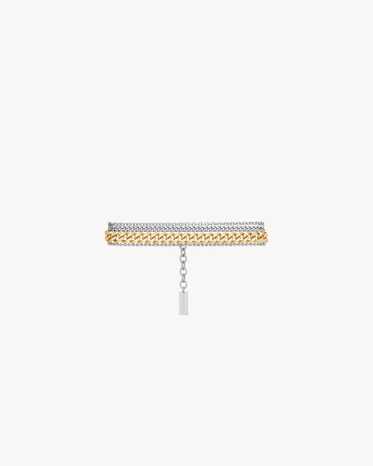 MULTI-CHAIN BRACELET IN 18K GREY GOLD AND 18K YELLOW GOLD - 2