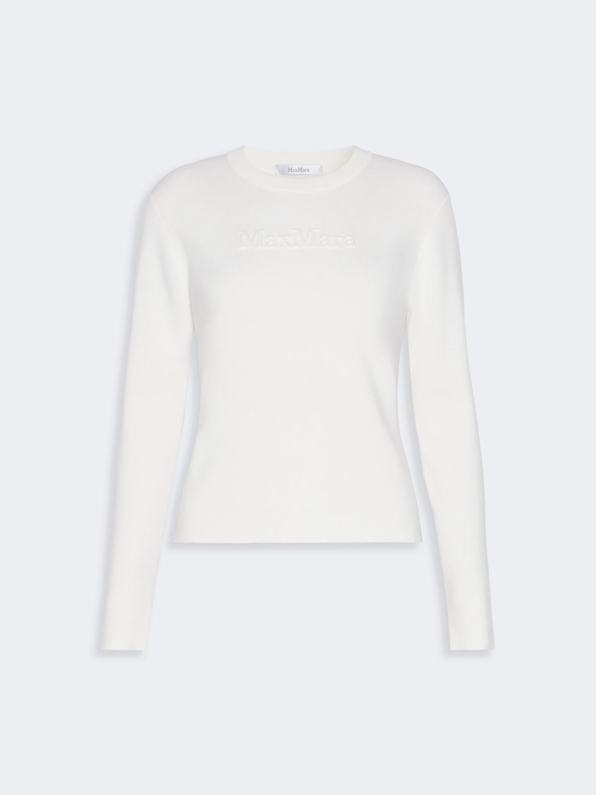 MANTO Wool yarn sweater with embossed logo detail - WHITE - 1