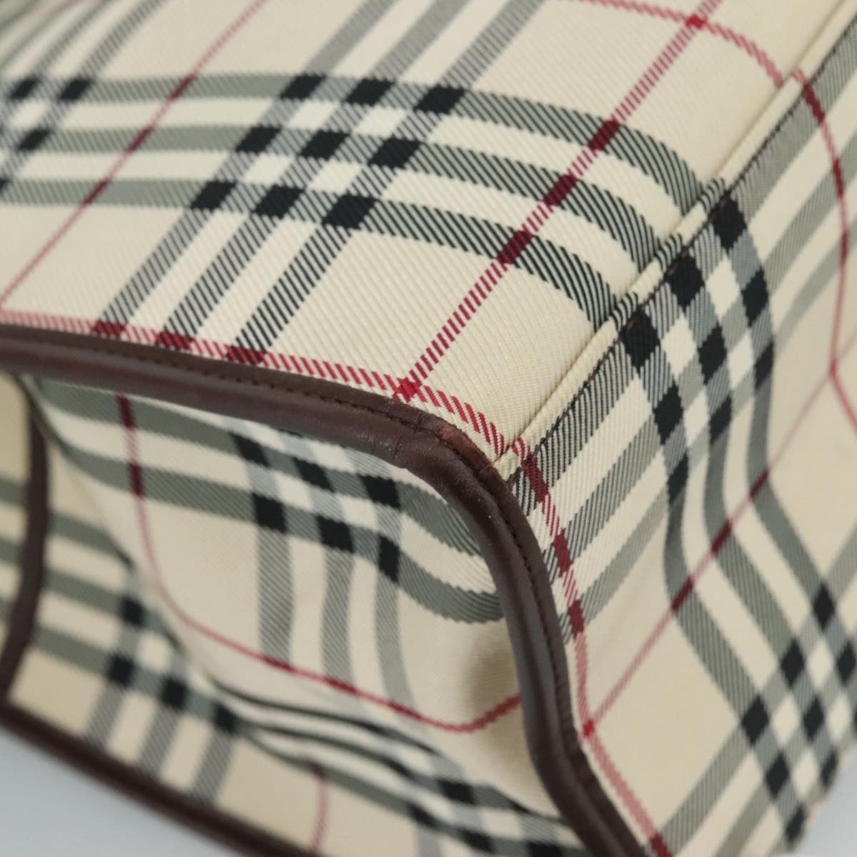 Burberry Nova Check Hand Bag Canvas Beige - 13