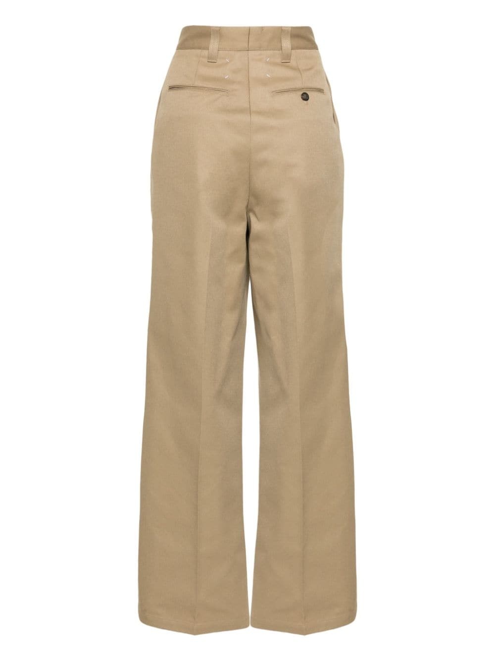 pleat-detailed twill trousers - 2