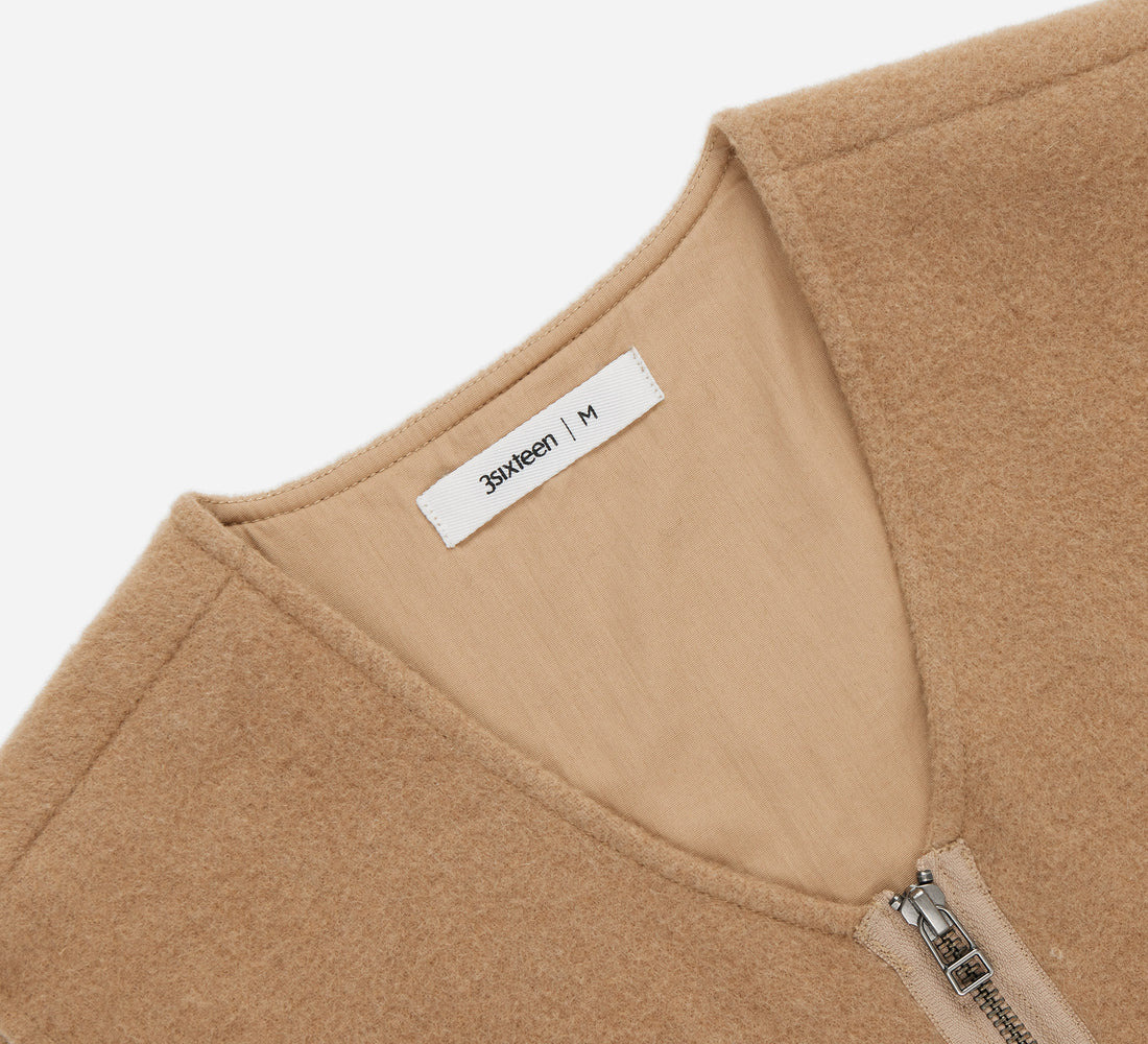 Zip Vest - Coyote Wool/Cashmere - 3
