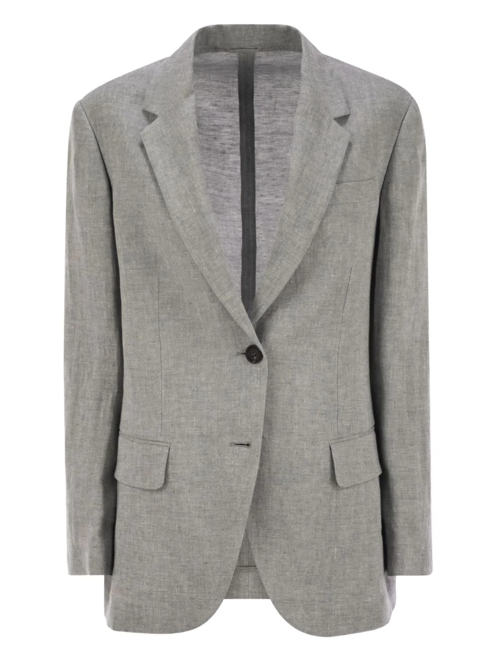 linen-blend blazer - 1