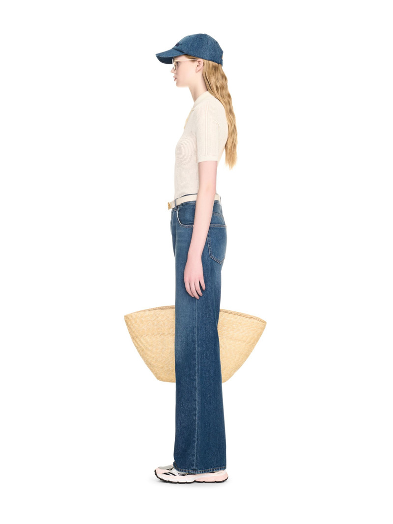 Blue Wide Denim Pants 3