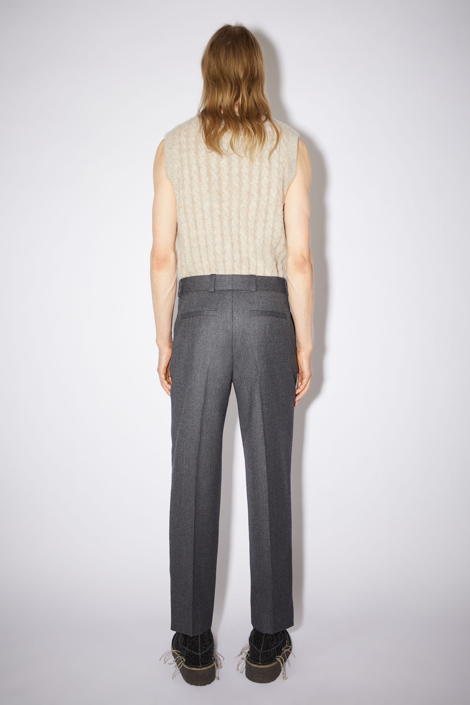 Pinstriped trousers - Grey Melange - 3