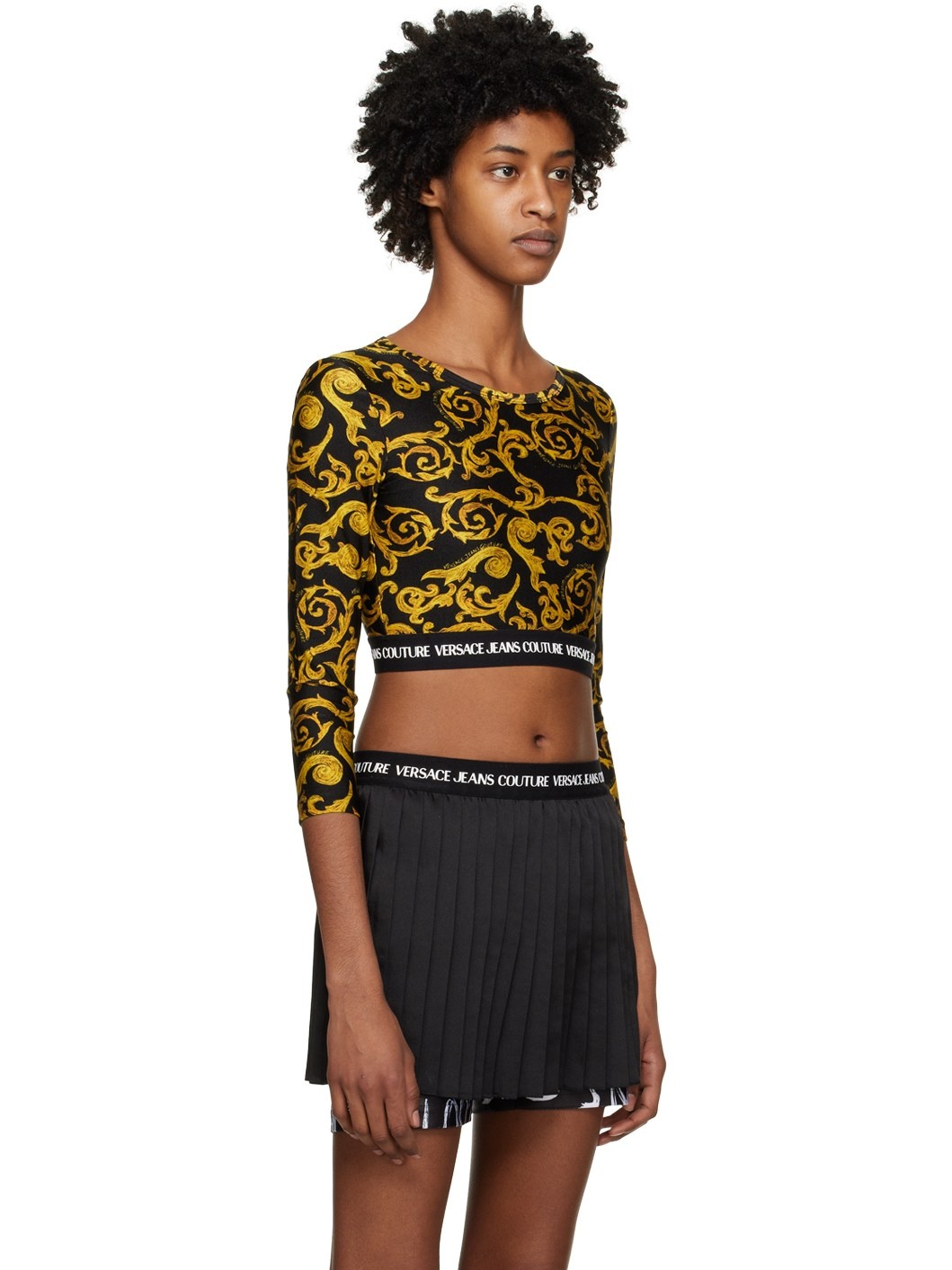 Black & Gold Sketch Couture Long Sleeve T-Shirt - 2