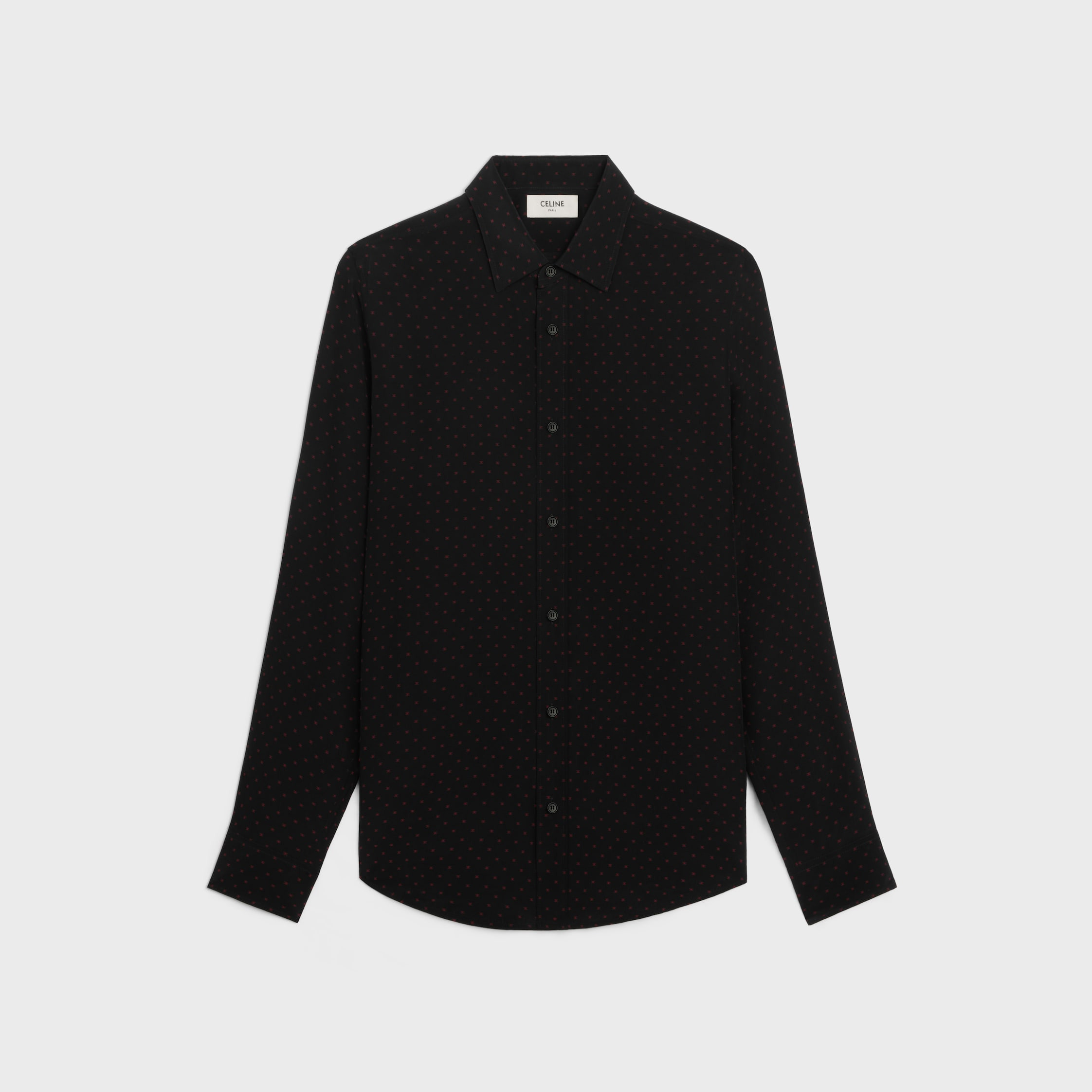 loose shirt in printed crêpe de chine - 1