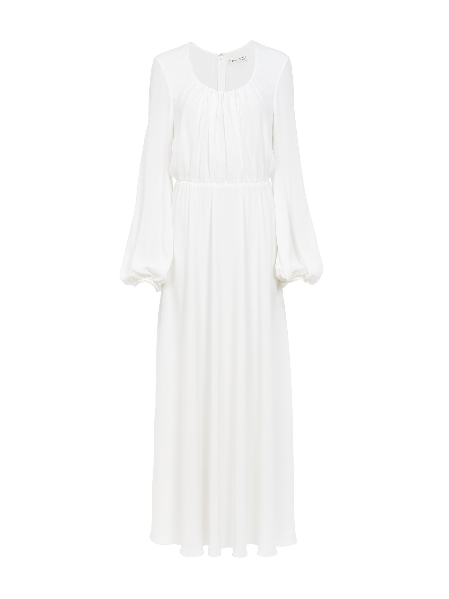 SCOOP-NECK LONG FLARED DRESS - 1