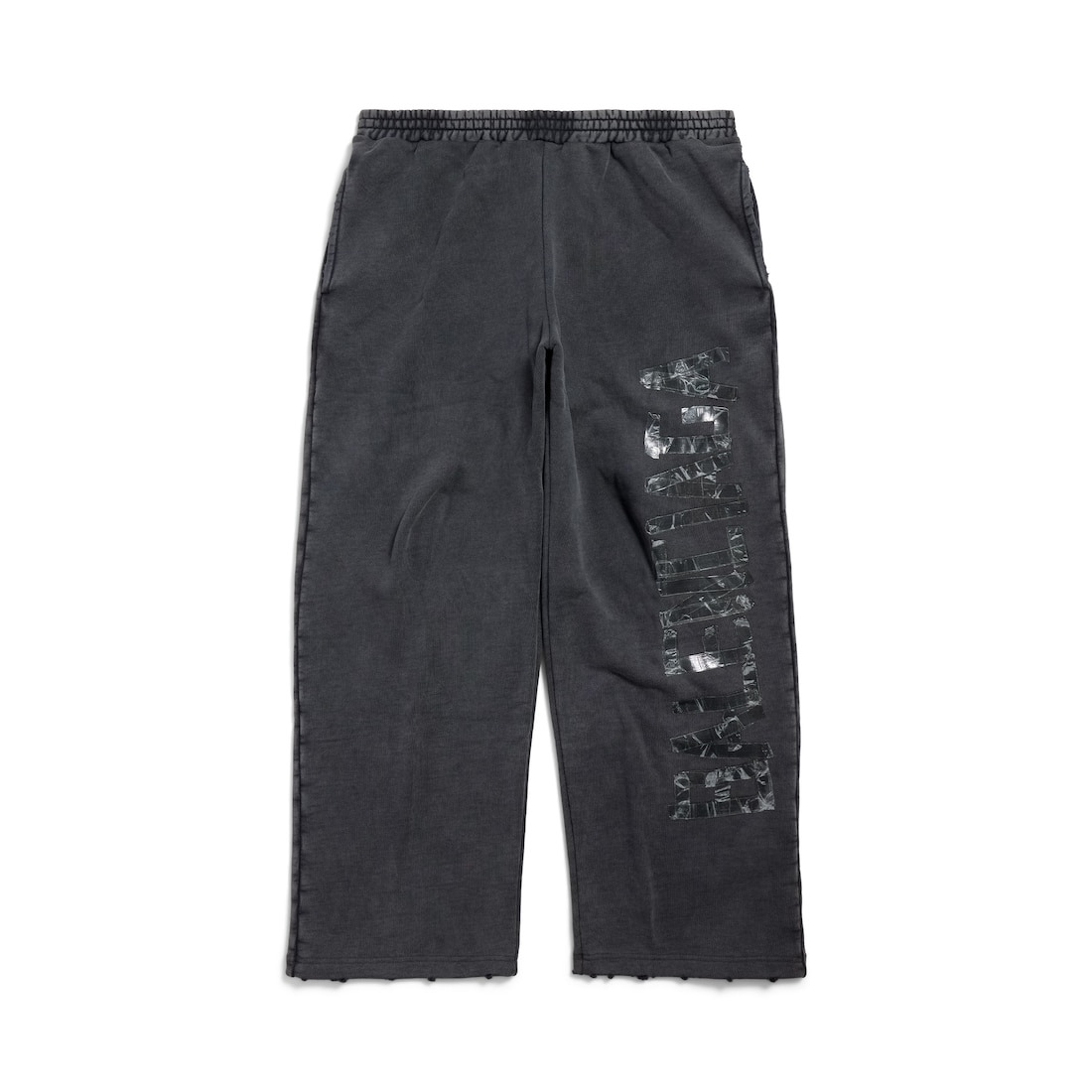Men's Transparent Tape Baggy Pants in Faded Black/white - 1