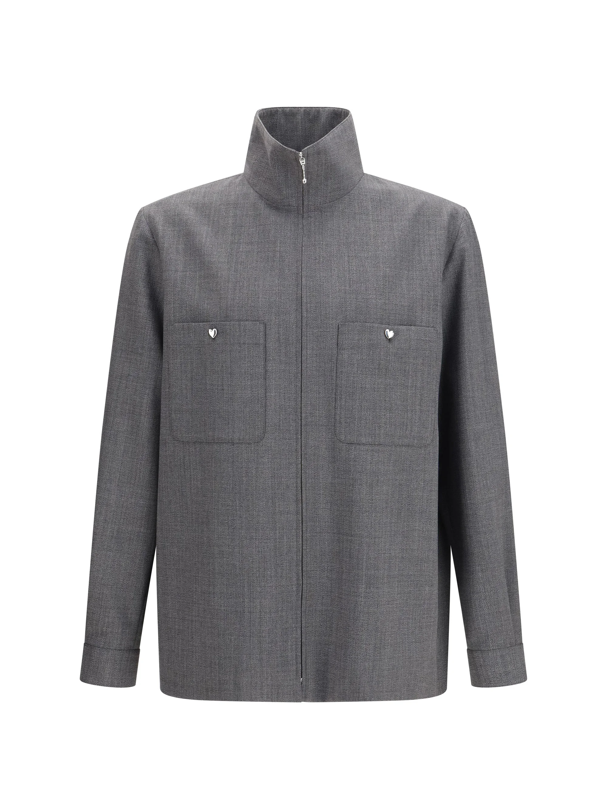 Valentino Mouliné Wool Shirt Jacket - 1