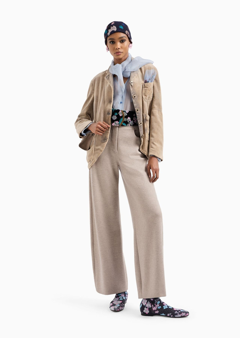 GIORGIO ARMANI Wide trousers in double cashmere cloth outlook