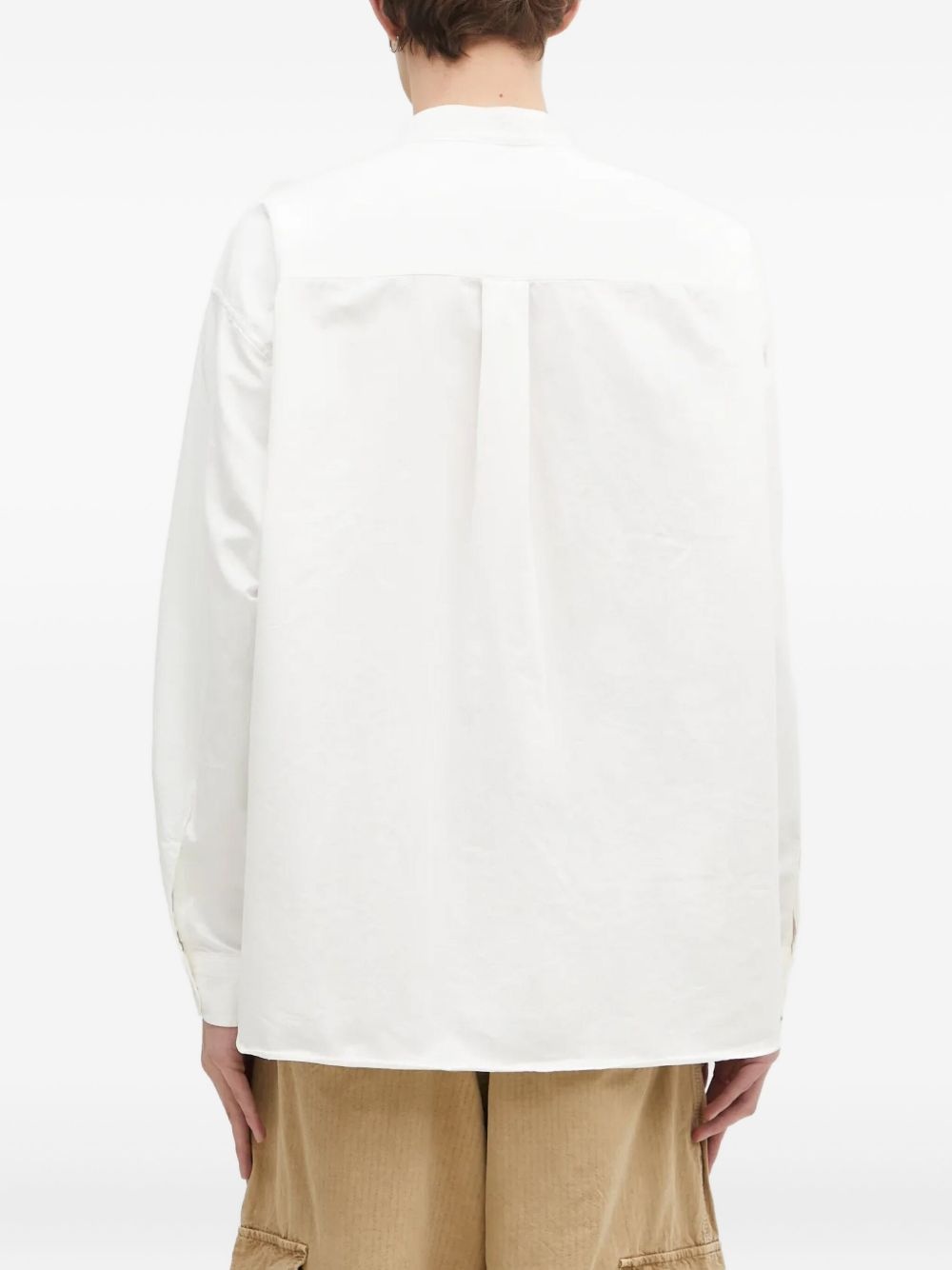 embroidered mandarin-collar shirt - 4