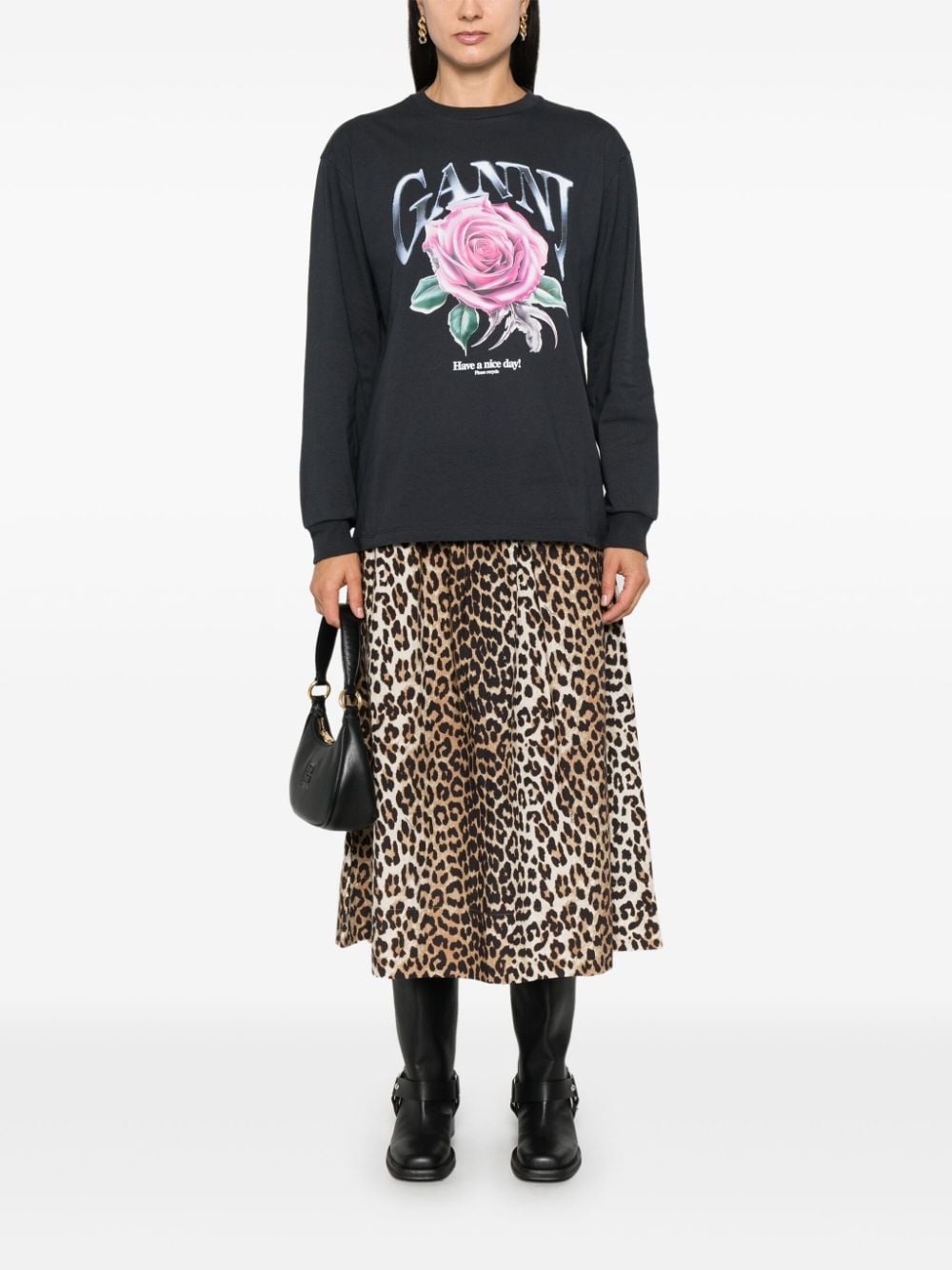 leopard-print midi skirt - 2