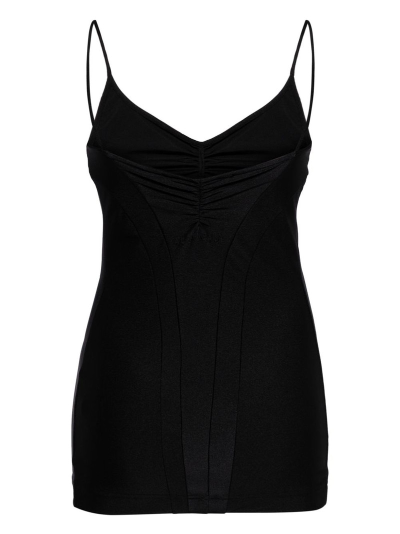 ALAINPAUL V-neck gathered top outlook