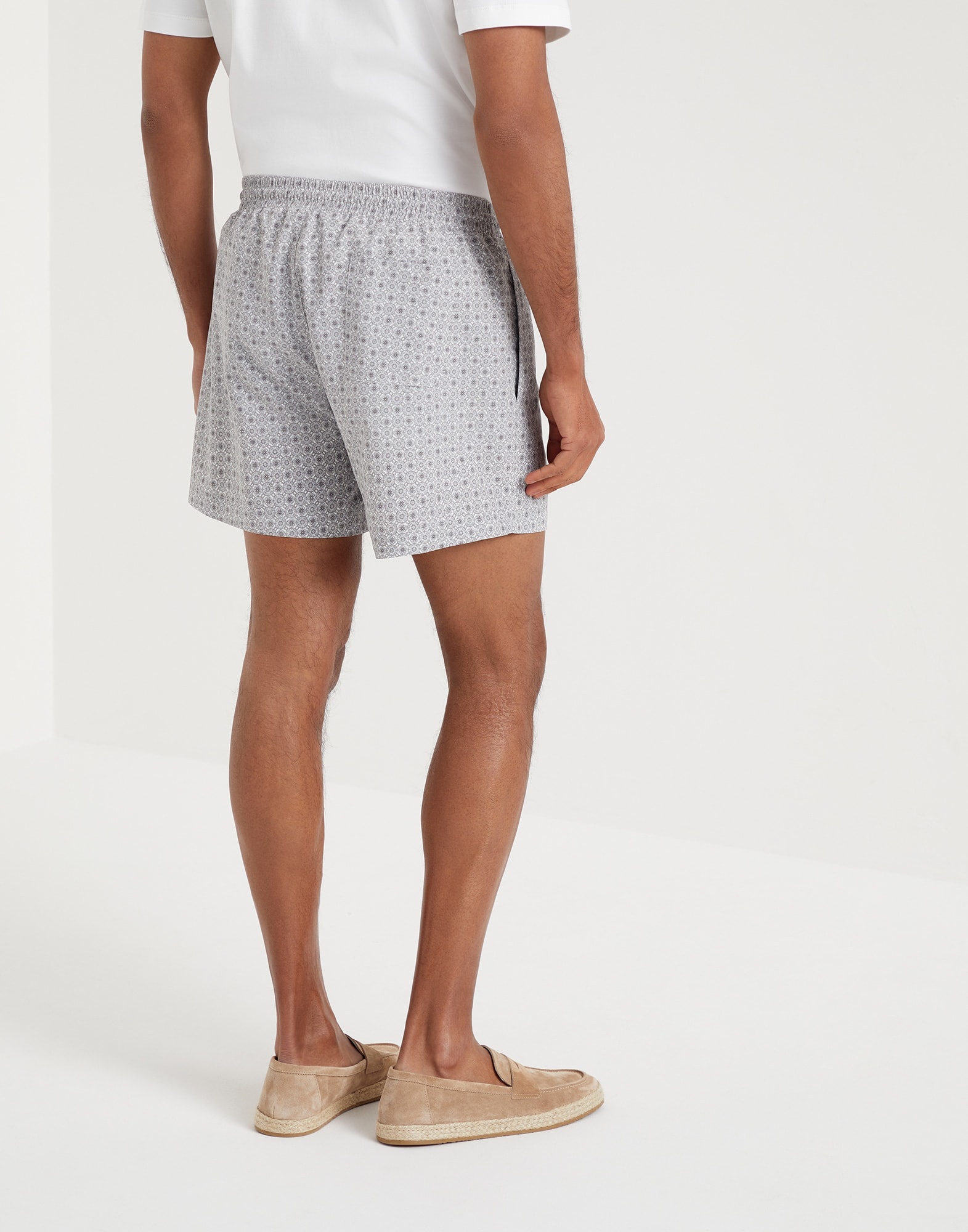 Geometric print microfiber swim shorts - 2