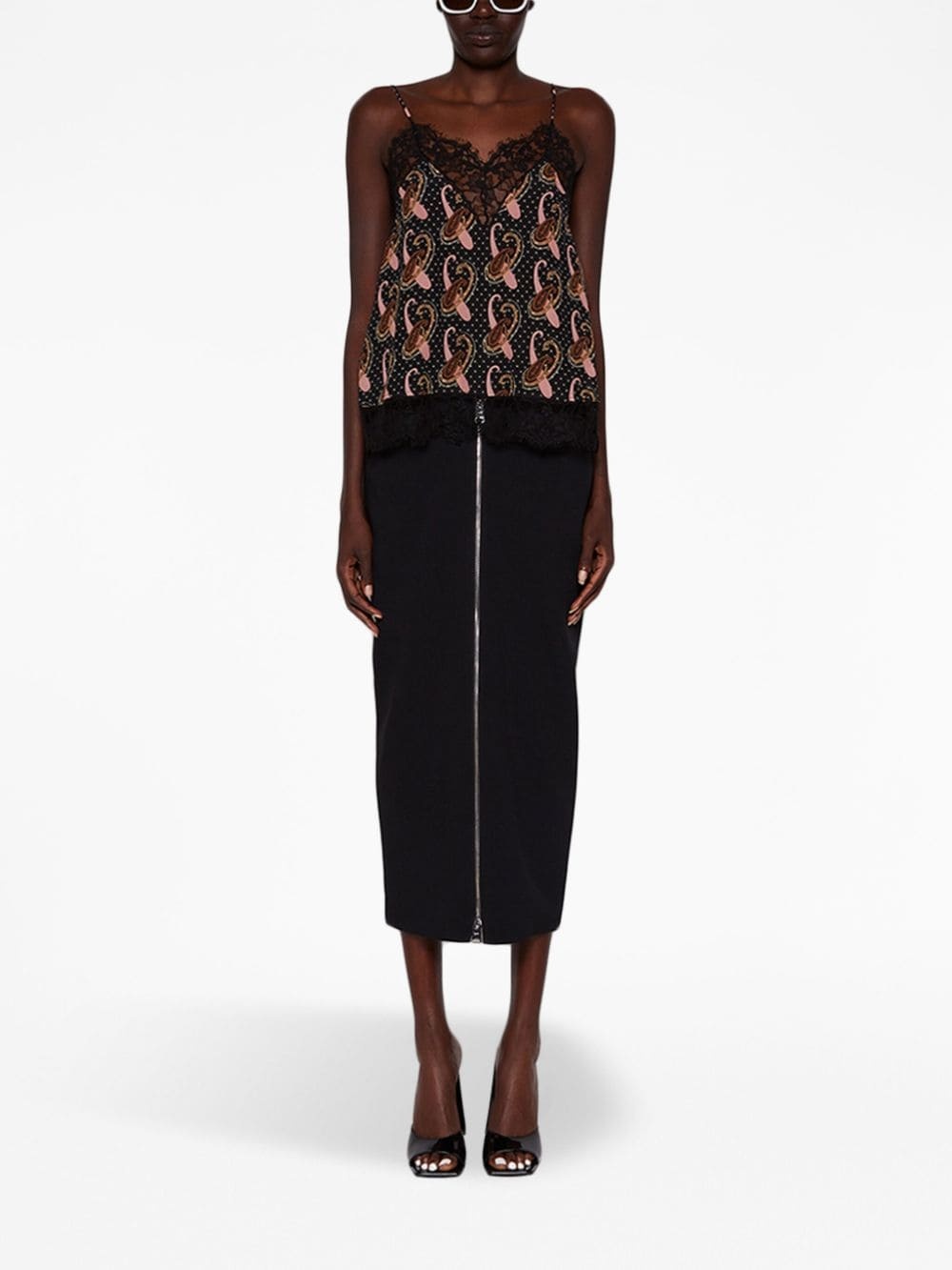 Pepita zipped midi skirt - 2
