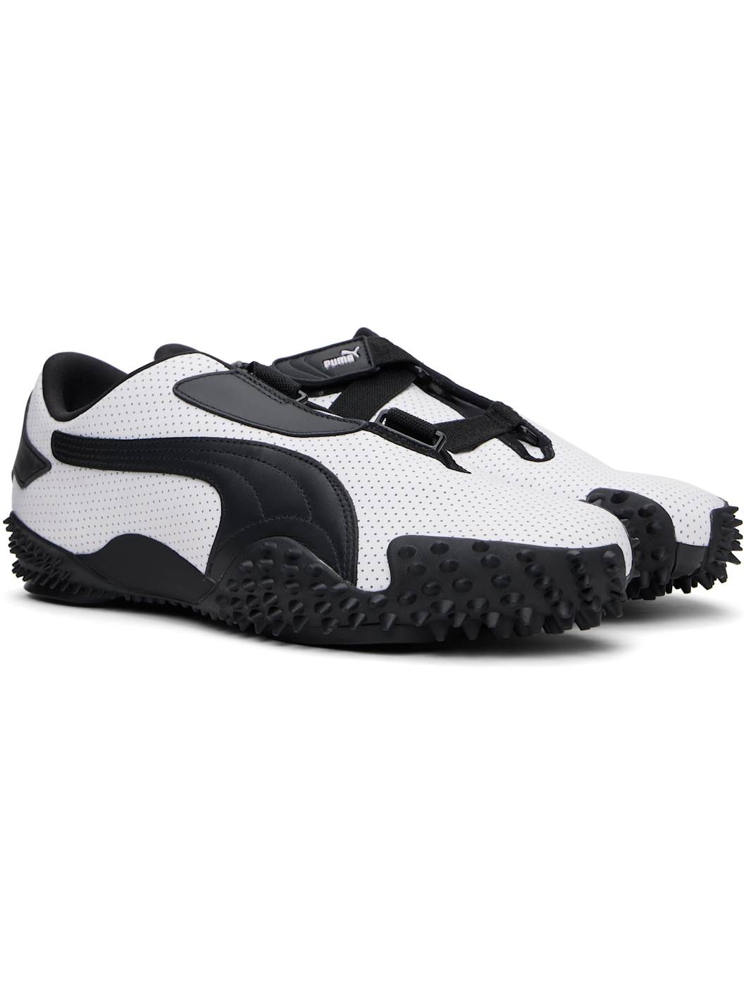 White Mostro Perforated Sneakers - 4